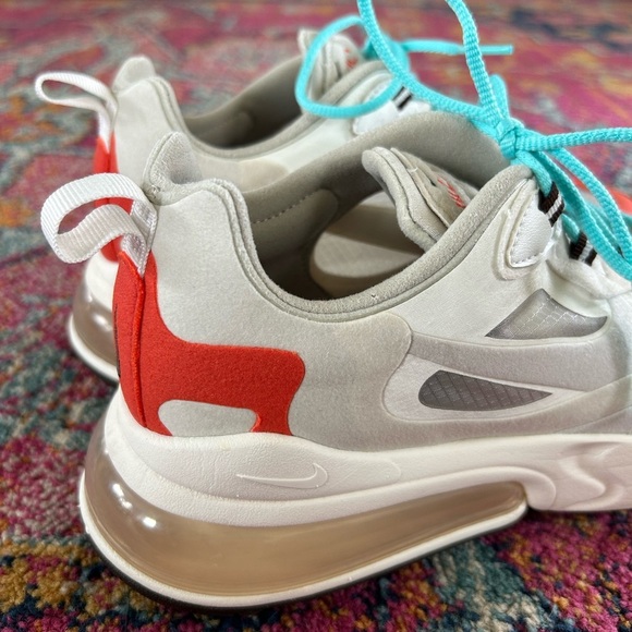 Nike | Women’s white/orange/turquoise Air Max 270 React Sneakers, size 10 - Picture 6 of 13